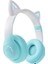 LED Flaş Işık Kulaklık Sevimli Kediler Kulaklar Kablosuz Kulaklık Mic ile Çocuk Kız Stereo Müzik Kulaklık Tws Bluetooth 5.0 C (Yurt Dışından) 3