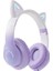 LED Flaş Işık Kulaklık Sevimli Kediler Kulaklar Kablosuz Kulaklık Mic ile Çocuk Kız Stereo Müzik Kulaklık Tws Bluetooth 5.0 C (Yurt Dışından) 5