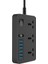 Ac Çıkışlı Güç Şeridi Çok Prizli Akıllı Ev Uzatma Kablosu USB Bağlantı Noktalı Elektrik Soketi Hızlı Şarj(B)Ab Fişi (Yurt Dışından) 1