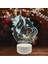 Müzik 3D LED Masa Lambası, Caz Trompet I 8" x 10" Boynuzlu Beyaz Tabanlı At Hayali Hayvan Sanat Eseri (Yurt Dışından) 4