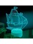 , Spor 3D LED Masa Lambası, Golf Oyuncusu Merhaba 8" x 10" Beyaz Taban Gemi Kadırga Yelken Sailor Marine (Yurt Dışından) 1
