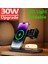 30W 3 In 1 Kablosuz Şarj Standı Pedi iPhone 14 13 12 Pro Max 11 x Hızlı Şarj Dock Istasyonu Apple Watch 8 7 6 (Yurt Dışından) 1