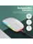 LED Kablosuz Fare, Şarj Edilebilir Ince Sessiz Fare 2.4g Taşınabilir Mobil Optik Ofis Faresi, USB ve Type-C Alıcılı, 3 Ayarlanabilir Dpı (Beyaz) ST-001 (Yurt Dışından) 2