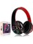 Bluetooth Kulak Üstü Kulaklıklar, Dahili Mikrofonlu Katlanabilir LED Stereo Kulaklıklar, Pc/akıllı Telefon/tv Için Gürültü Önleyici Kablosuz Kulaklık (Siyah ve Kırmızı) (Yurt Dışından) 1