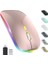 LED Kablosuz Fare, Şarj Edilebilir Ince Sessiz Fare 2.4g Taşınabilir Mobil Optik Ofis Faresi, USB ve Tip-C Alıcı, 3 Ayarlanabilir Dpı (Rosegold) ST-001 (Yurt Dışından) 1