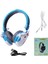 Çocuk Kulaklıkları, Okul Kızları Için Karikatür Unicorn Kablosuz Bluetooth Kulaklıklar, iPad Tablet Çocuk Doğum Günü Için Mikrofonlu Kulak Üstü Stereo Kulaklık (Mavi) (Yurt Dışından) 3