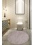 Nova Krem Yuvarlak 100X100 cm Banyo Halısı Kaymaz Tabanlı Makinede Yıkanabilir Banyo Paspası 1