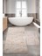 Nova Krem Büyük Ebat 80 x 150 + 50 x 80 cm 2'Li Banyo Halısı Paspas Seti Kaymaz Taban Klozet Takımı 1