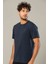 Lacivert Erkek Modal Comfort Fit Basic T-Shirt 239 2