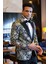 Gold Gül Desenli Slim Fit Lacivert Erkek Smokin Ceket 1