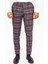 Ekose Desenli Slim Fit Koyu Mavi Erkek Pantolon 1