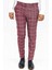 Ekose Desenli Slim Fit Bordo Erkek Pantolon 3