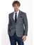 Ekose Desen Slim Fit Lacivert Erkek Ceket 3