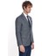 Ekose Desen Slim Fit Lacivert Erkek Ceket 5