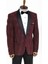 Nokta Desenli Slim Fit Bordo Erkek Smokin Ceket 4