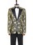 Gold Gül Desenli Slim Fit Siyah Erkek Smokin Ceket 5