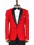 Nokta Desenli Slim Fit Kırmızı Erkek Smokin Ceket 2