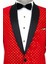 Nokta Desenli Slim Fit Kırmızı Erkek Smokin Ceket 3