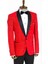Nokta Desenli Slim Fit Kırmızı Erkek Smokin Ceket 5