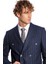 Kruvaze Slim Fit Çizgili Lacivert Erkek Ceket 2