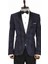 Nokta Desenli Slim Fit Lacivert Erkek Smokin Ceket 1