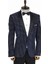 Nokta Desenli Slim Fit Lacivert Erkek Smokin Ceket 3