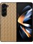 Samsung Galaxy Z Fold5 5g Için Dokuma Doku Telefon Kılıfı - Altın (Yurt Dışından) 1