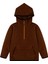 Çocuk Polar Yarım Fermuarlı Kapşonlu Kanguru Cep Sweatshirt Lacivert Unisex 2