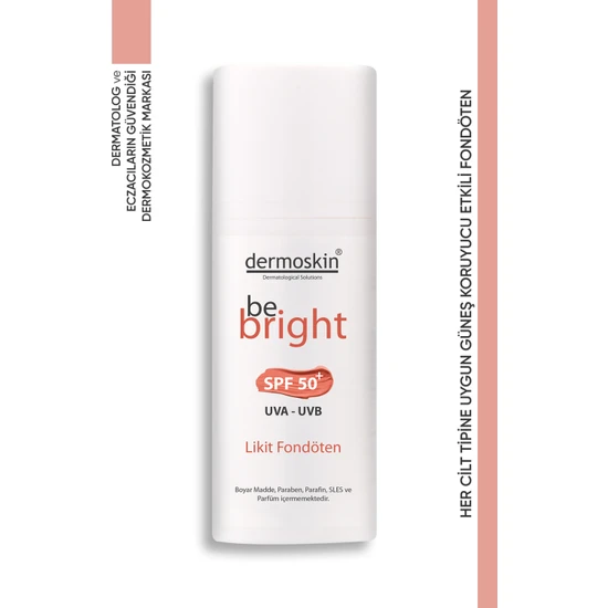 Dermoskin Be Bright SPF 50+ Likit Fondöten Medium 33 ml