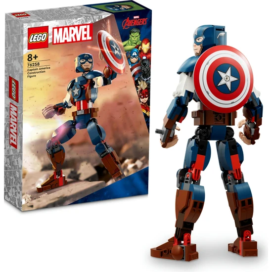 LEGO®  Super Heroes Kaptan Amerika Yapım Figürü 76258 - 8 Yaş ve Üzeri Çocuklar İçin Süper Kahraman İçeren Yaratıcı Oyuncak Yapım Seti (310 Parça)