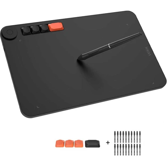 Veikk VO1060 10X6 5 Kısayol Tuşlu Sağ/sol El Uyumlu Grafik Tablet+Kalem