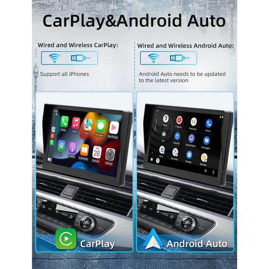 Gui Xulian Dashcam, Dash Mount Carplay ve Android Auto, Araç Stereo Bluetooth, Ayna Bağlantısı, Fm,