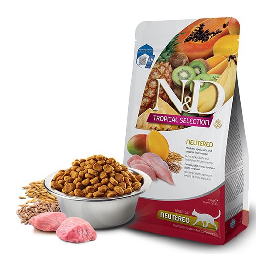 N&D Tropical Selection Tavuklu ve Tropikal Meyveli Süper Premium Kedi Maması 10 kg Kısırlaştırılmış