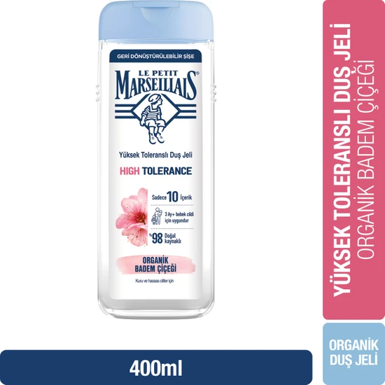 Le Petit Marseillais Yüksek Toleranslı Yumuşatıcı Duş Jeli Organik Badem Çiçeği 400 ml