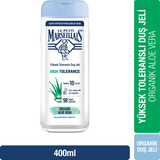 Le Petit Marseillais Yüksek Toleranslı Nemlendirici Duş Jeli Organik Aloe Vera 400 ml