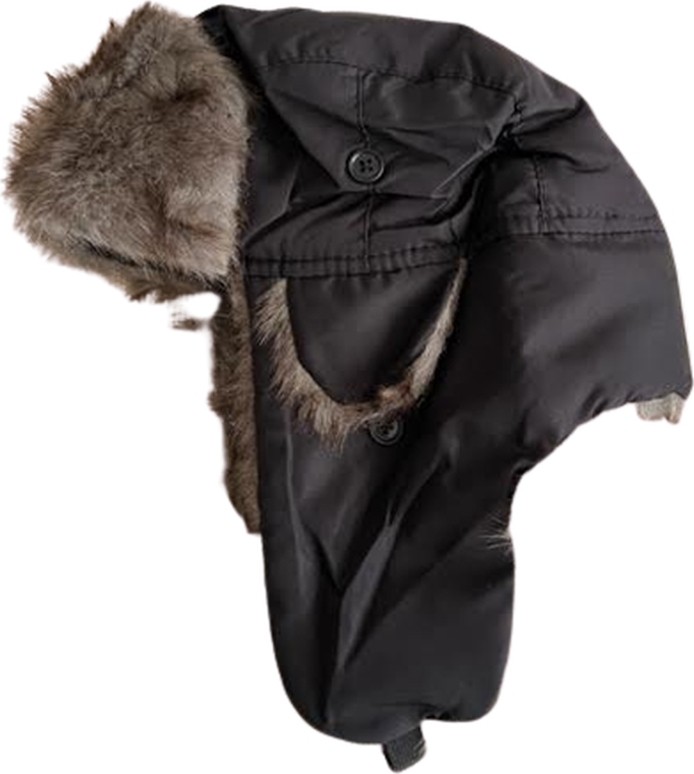 CosmoOutlet Cosmo Outlet Suni Kürk Detaylı Alt ve Üst Ayarlamalı Unisex Siyah Pilot Beresi görsel 4
