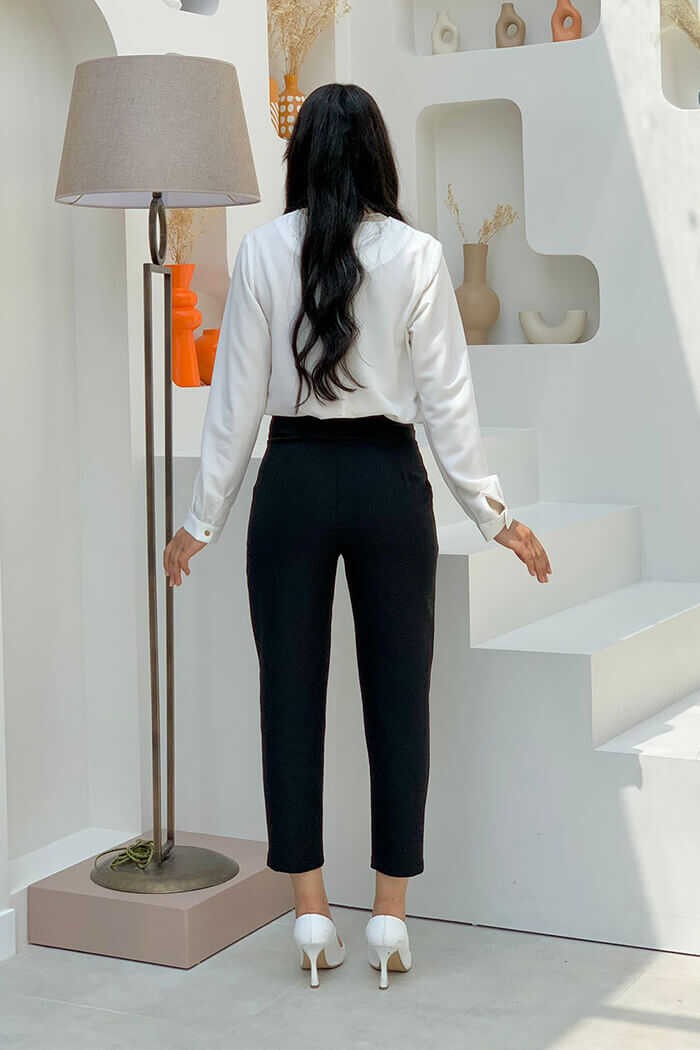 Bym Fashion Fermuarlı Cep Detaylı Kalem Pantolon 0201 Siyah görsel 2