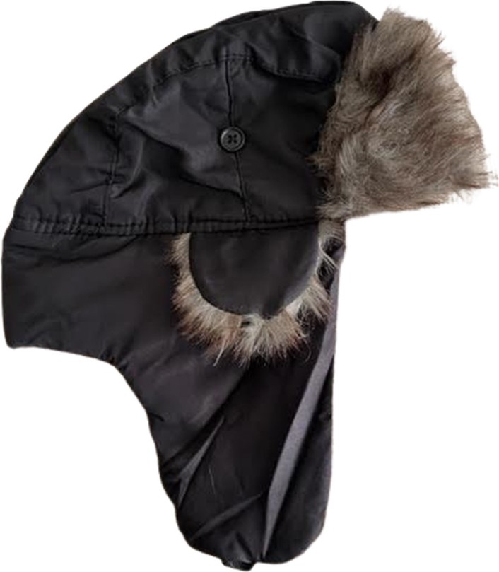 CosmoOutlet Cosmo Outlet Suni Kürk Detaylı Alt ve Üst Ayarlamalı Unisex Siyah Pilot Beresi görsel 5