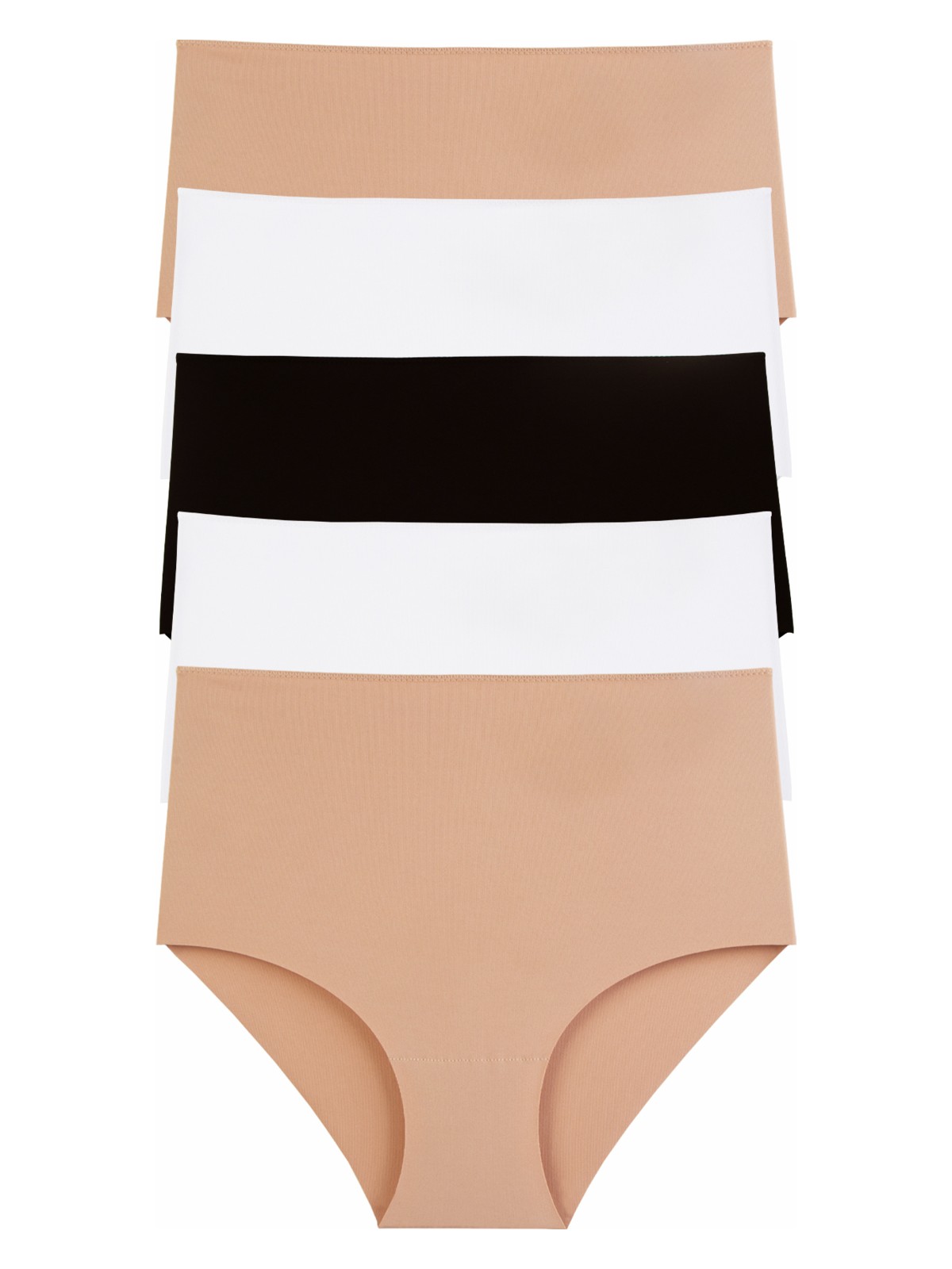 Nicoletta Kadın Külot Ekstra Yüksek Bel Lazer Kesim Esnek Iz Yapmayan 5 Li Paket Mıxcolor