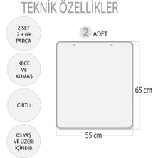 Tox 2 Set - 69 Parça  Iç Organlar ve Takvimi Öğreniyorum Keçe Cırtlı Duvar Panoları , Eğitici Oyuncak