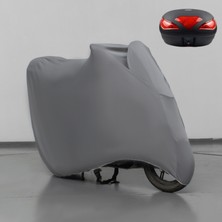 Teksin Shinari Taipar 125CC Çantalı Motosiklet Brandası Gri Penye Örtü Motor Brandası