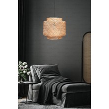 Naturel Home Sinnerlig Bambu Avize 40CM- Iskandinav, Modern, Bohem, Rattan Avize, Aydınlatma