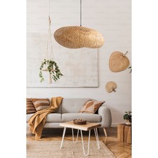 Bohem Bambu Elips Sarkıt Avize Lamba 60cm - Iskandinav, Modern, Bohem, Rattan Aydınlatma