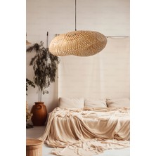 Naturel Home Bambu Elips Sarkıt Avize Lamba 80CM - Iskandinav, Modern, Bohem, Rattan Aydınlatma