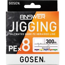 Gosen Jigging Answer Pe 1.0 20LB  Örgü Jig ve Tai Rubber Ipi 300MT Multicolor