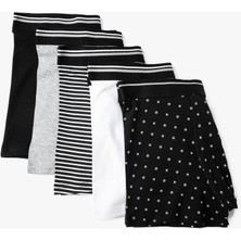 Koton Çizgili 5'li Boxer Seti Beli Lastikli Baskılı Çok Renkli