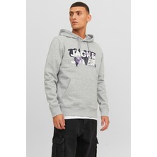 Jack & Jones Jcodust Sweat Hood Sn Erkek Gri Sweatshirt 12240214-Grey