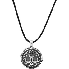 Tesbih Sepetim Üç Hilal Temalı Açılır Kapaklı Içinde Ayetel Kürsi Yazılı 925 Ayar Gümüş Dua Kolye