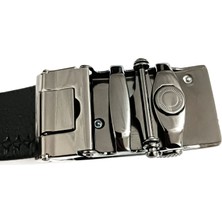 Hg.Aksesuar Erkek Çelik Tokalı Hakiki Deri Otomatik Tokalı Kemer