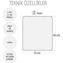 Tox 2 Set - 46 Parça  Benim Programım ve Sorumluluk Çizelgem Keçe Cırtlı Duvar Panoları , Eğitici Oyuncak